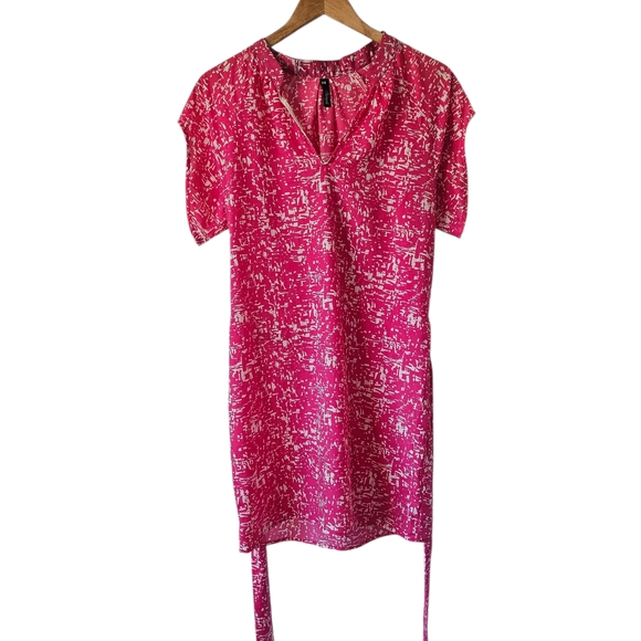 Viereck Hot Sake Tunic Dress Preppy Feminine Pink Abstract Print, Size XS - Picture 1 of 8